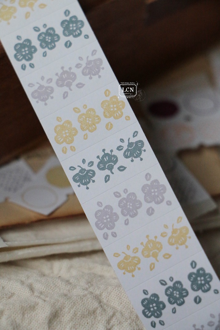LCN Label Sticker Roll - Spring Flower Earth Tone