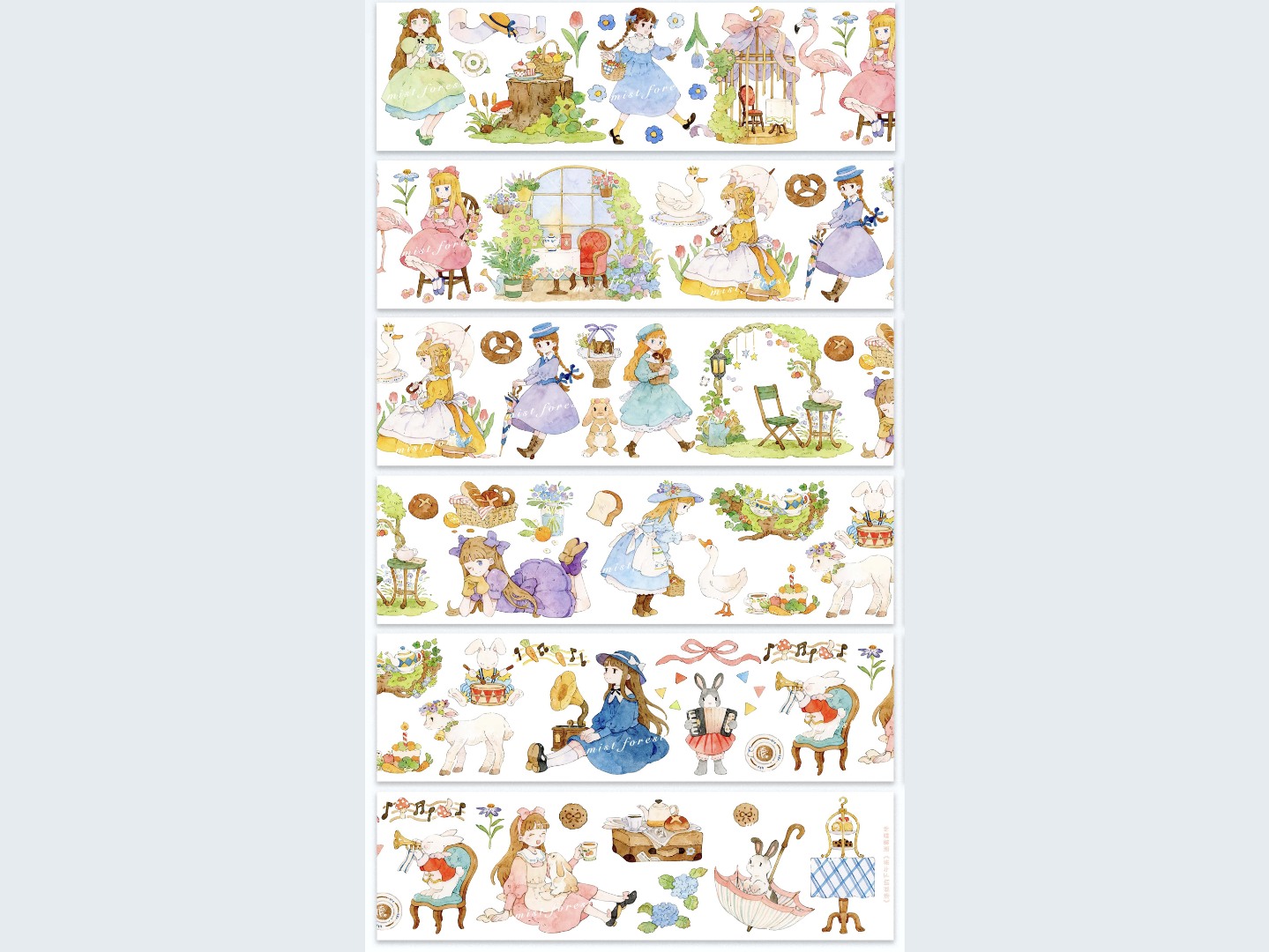 Mist Studio Washi Tape Sample - Rose’s Afternoon Tea