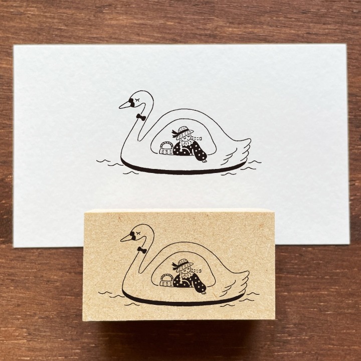 Stamp Marche Rubber Stamp - Swan Boat Ride
