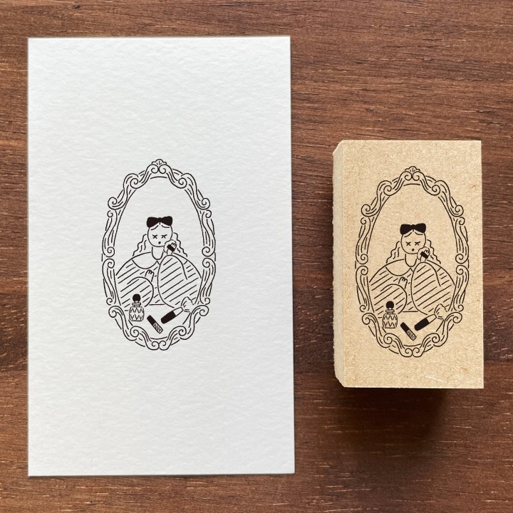 Stamp Marche Rubber Stamp - Putting on Makeup