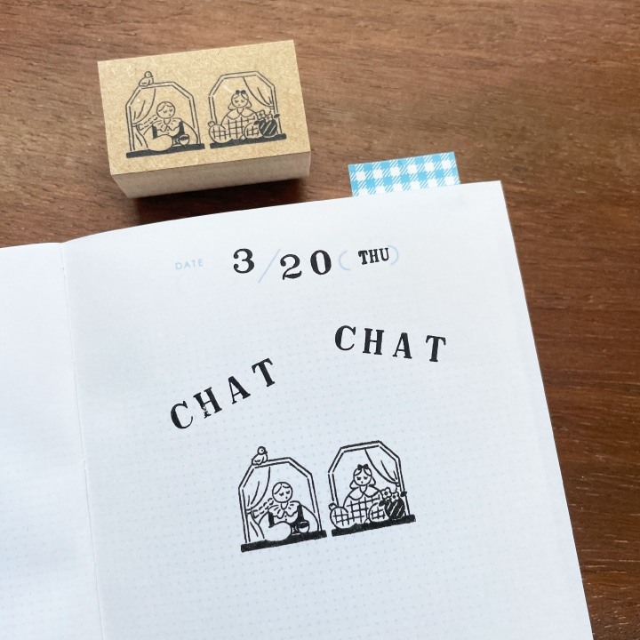 Stamp Marche Rubber Stamp - Chatting by the Window