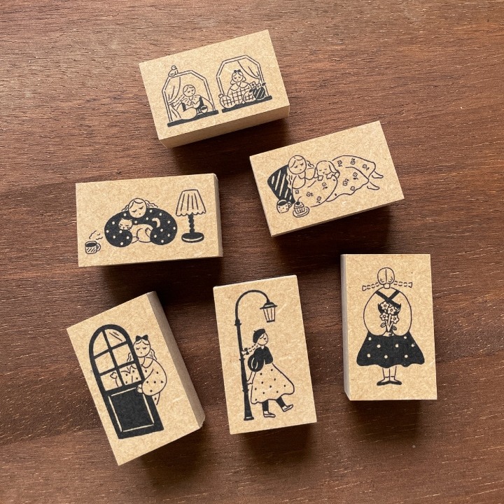 Stamp Marche Rubber Stamp - Chatting by the Window
