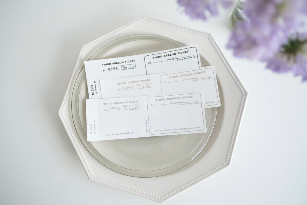 Yohaku Letterpress Memo Pad M167 - Ticket Grey