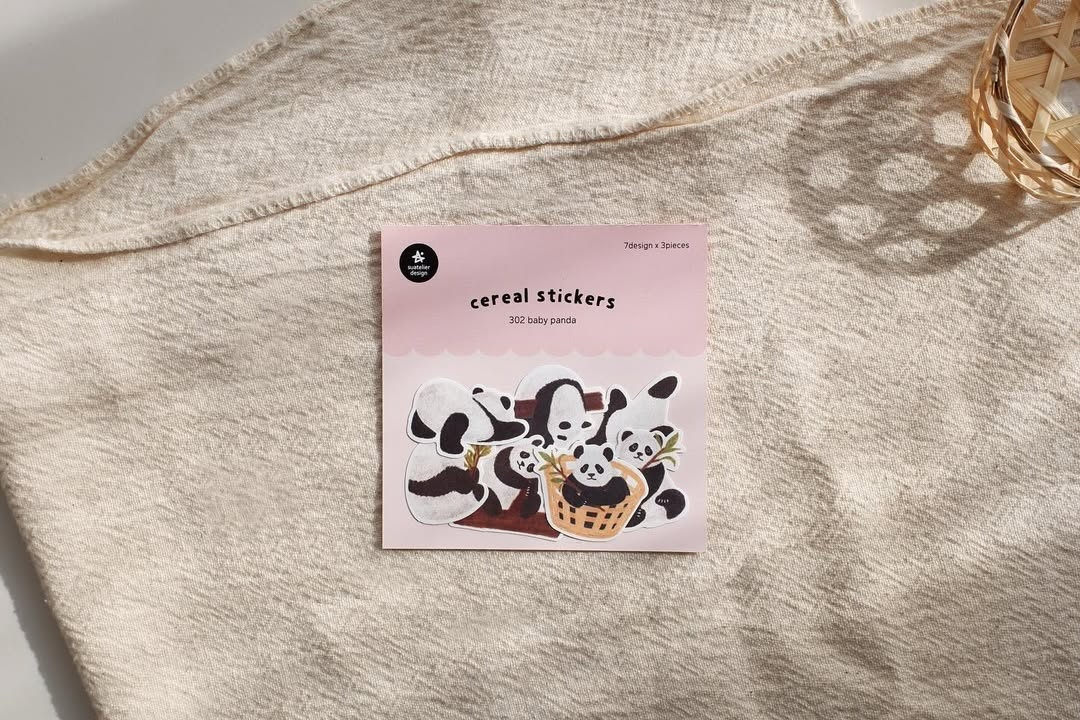 Suatelier Flake Stickers No.302 - Baby Panda