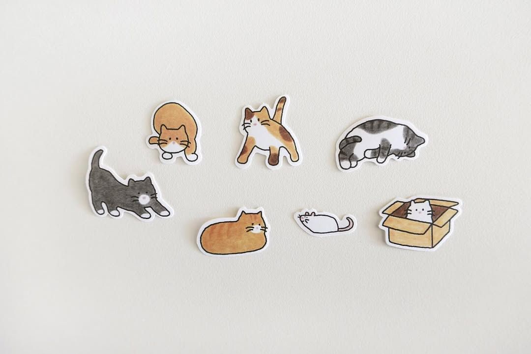 Suatelier Flake Stickers No.304 - Cats!