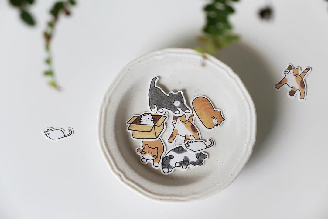 Suatelier Flake Stickers No.304 - Cats!
