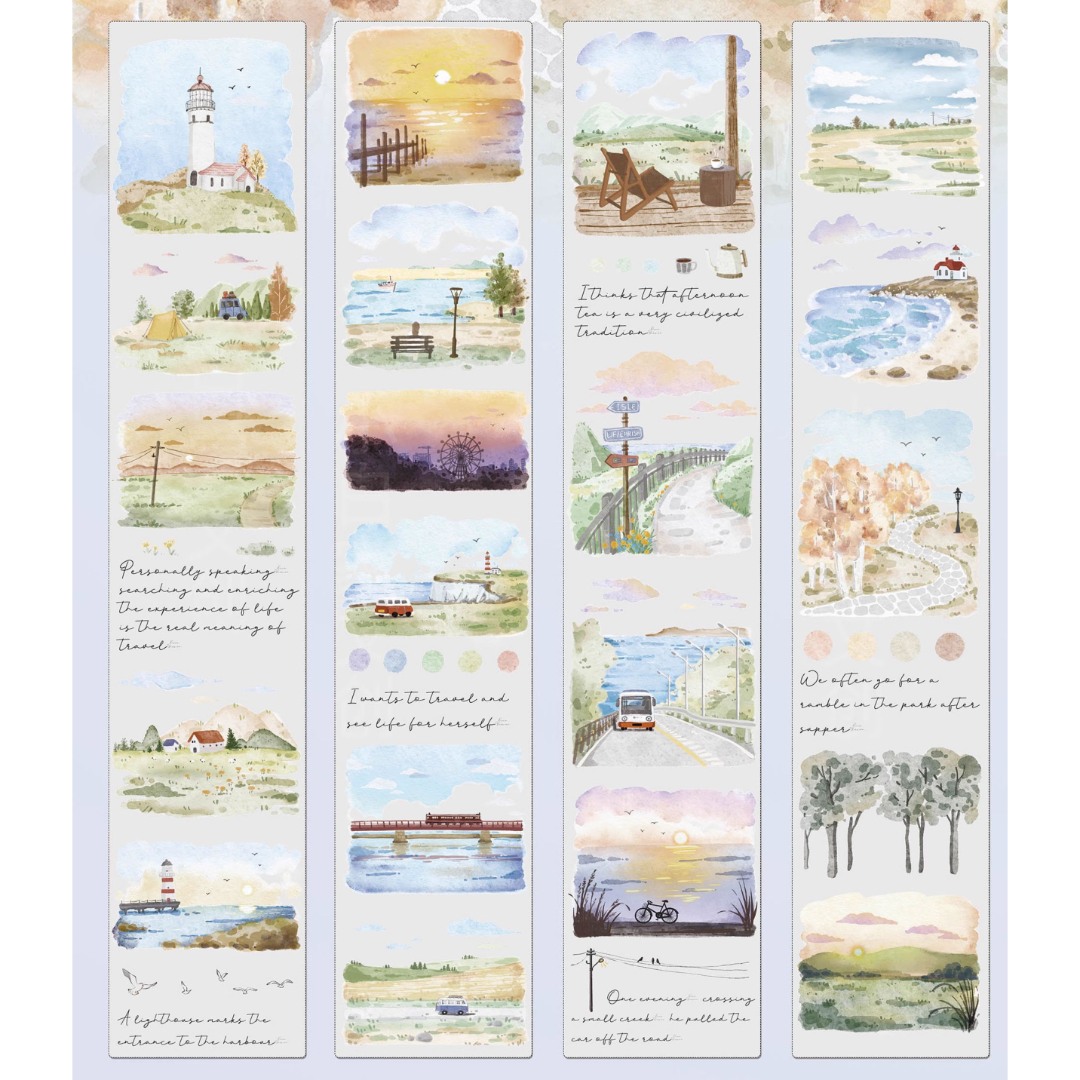 Pre-Order Xiaobaijia Kiss-Cut Tape - Scenic Views