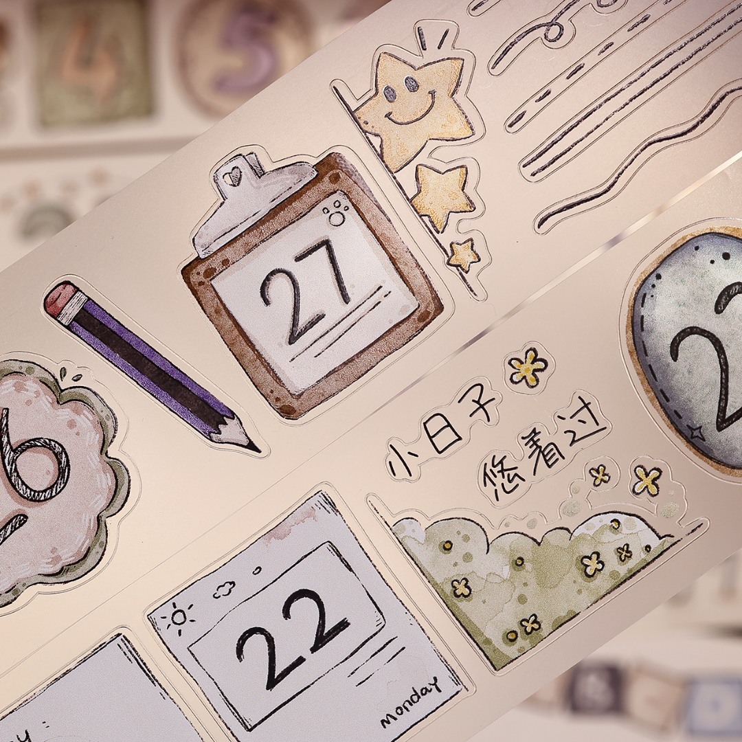 Pre-Order Xiaobaijia Die-Cut Matte PET Tape - Counting