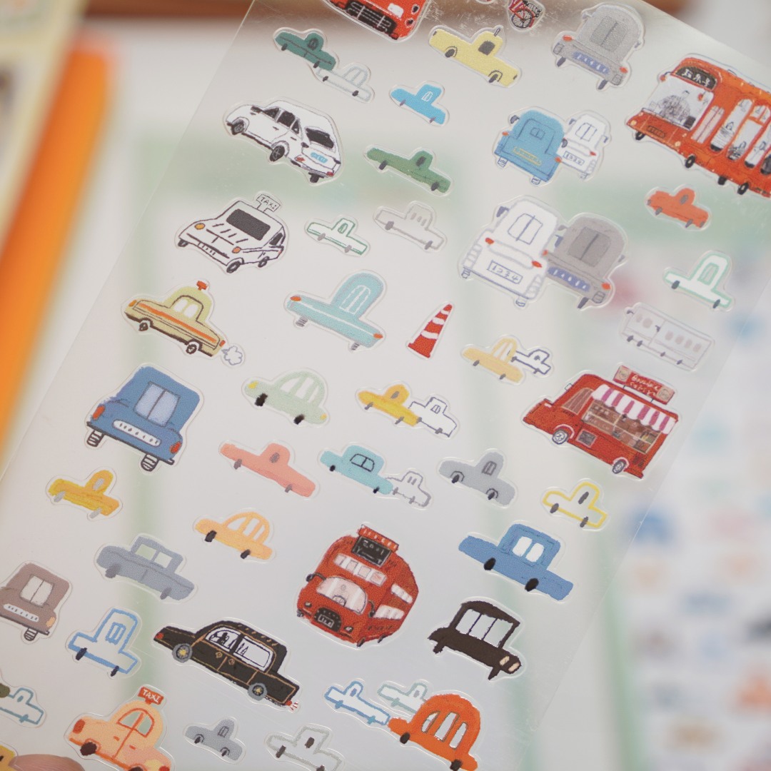 Wanle Studio Clear PET Stickers -  Many Cars