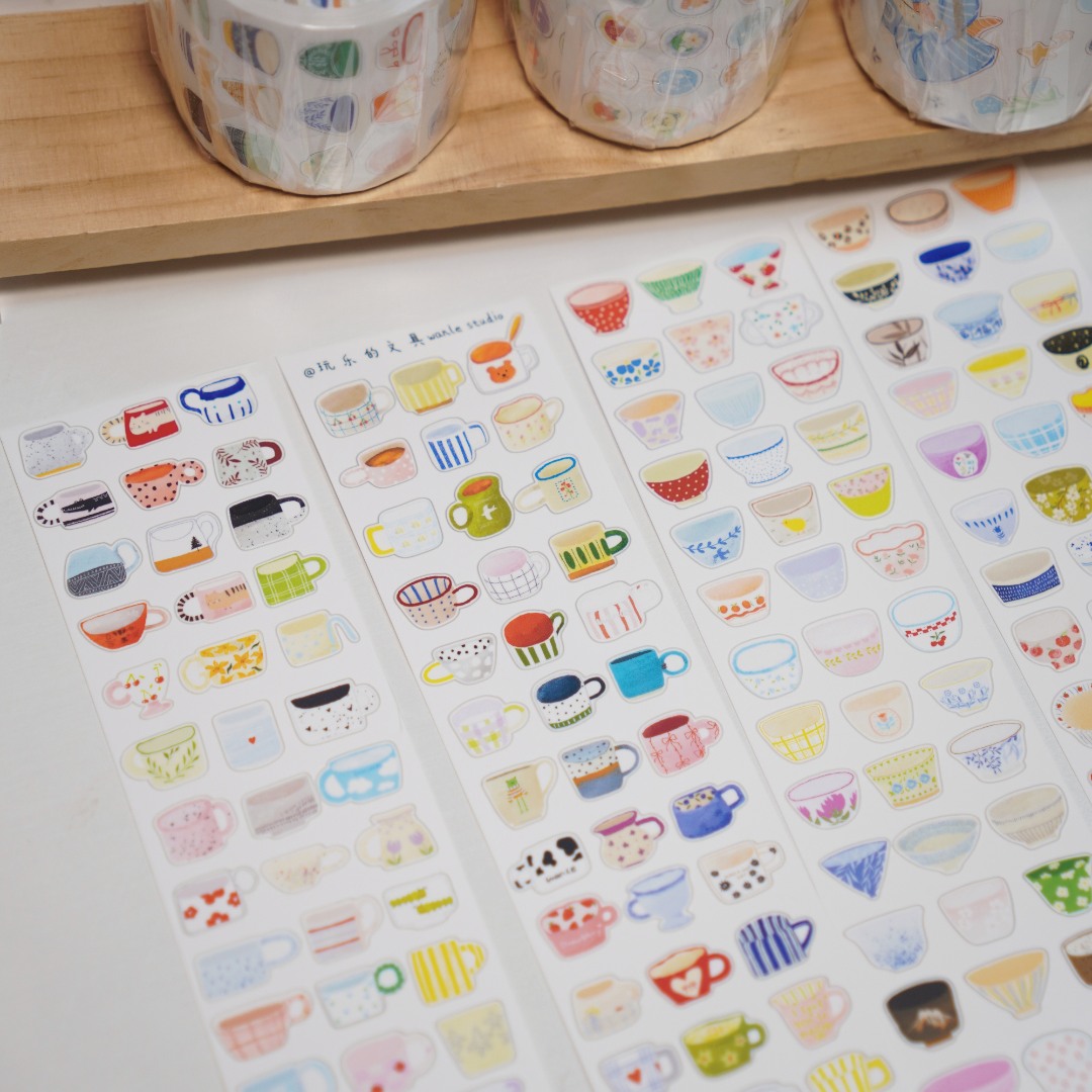 Wanle Studio Die-Cut Washi Tape - Many Mugs And Cups