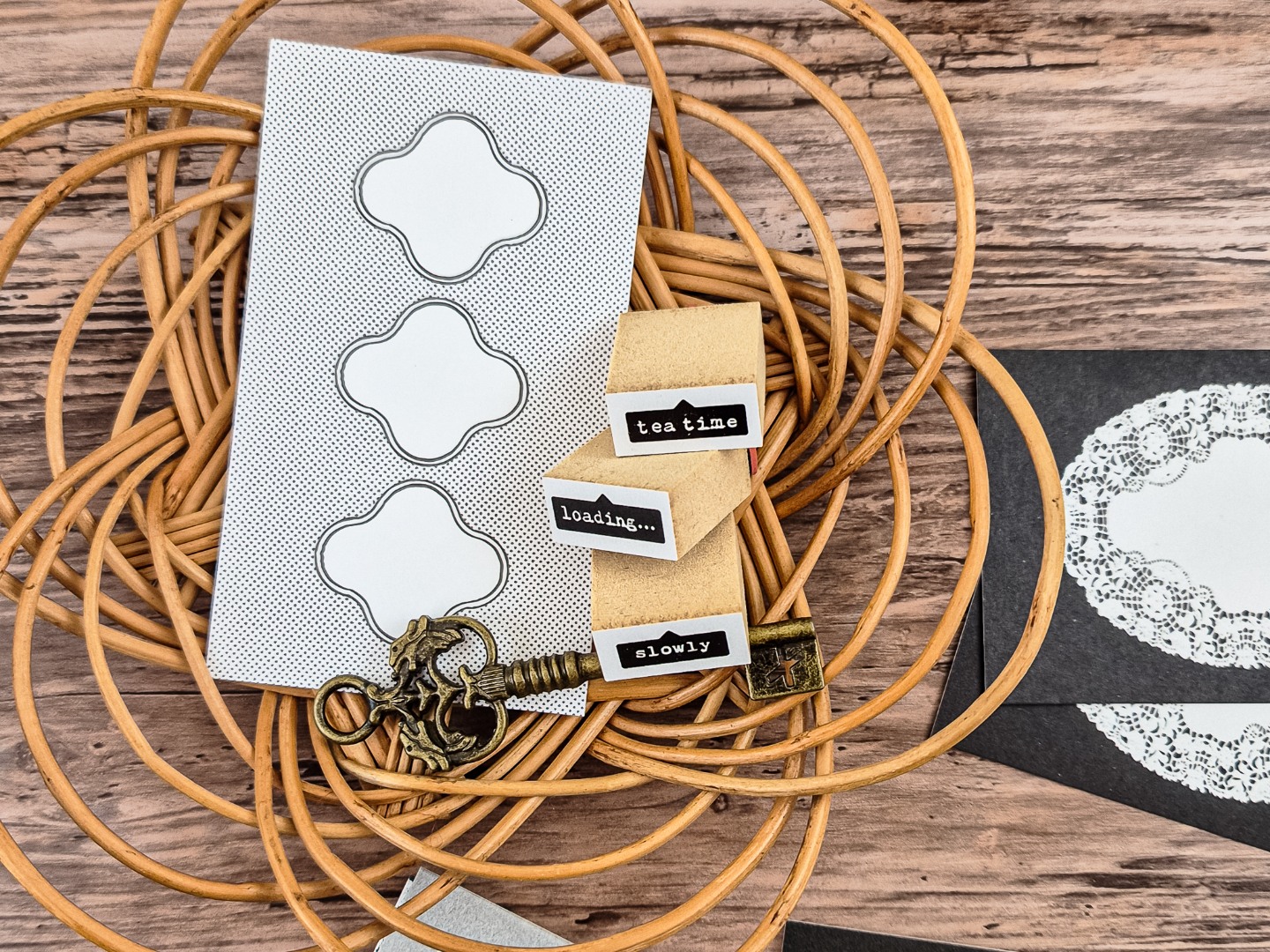 Pion Small Rubber Stamp Text - Slowly