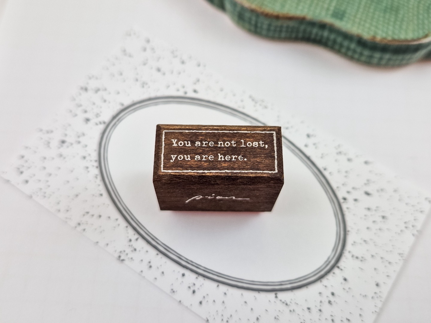 Pion Wooden Rubber Stamp Text - Not Lost