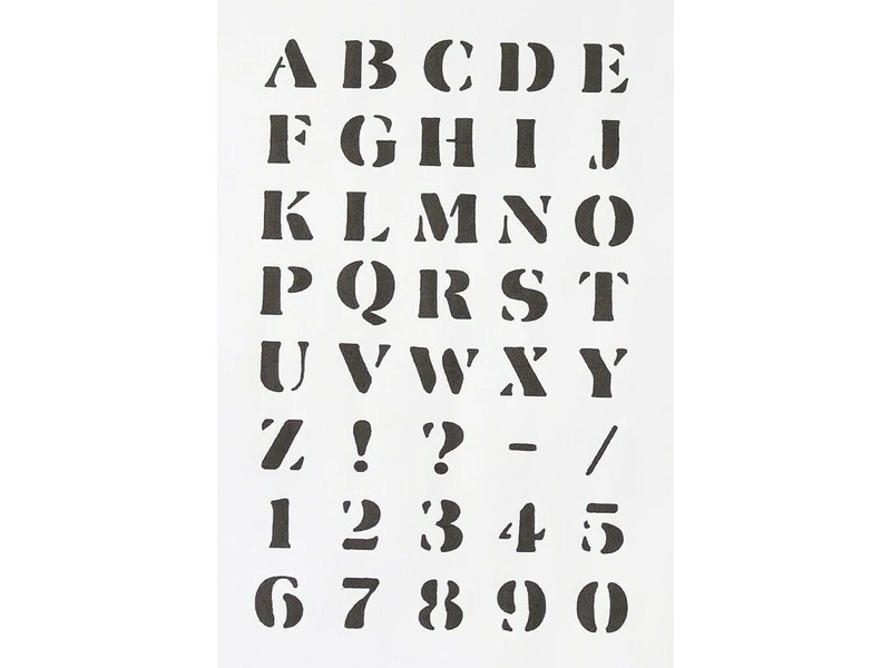 Sanby Wooden Rubber Stamp Set Alphabet And Numbers - Stencil