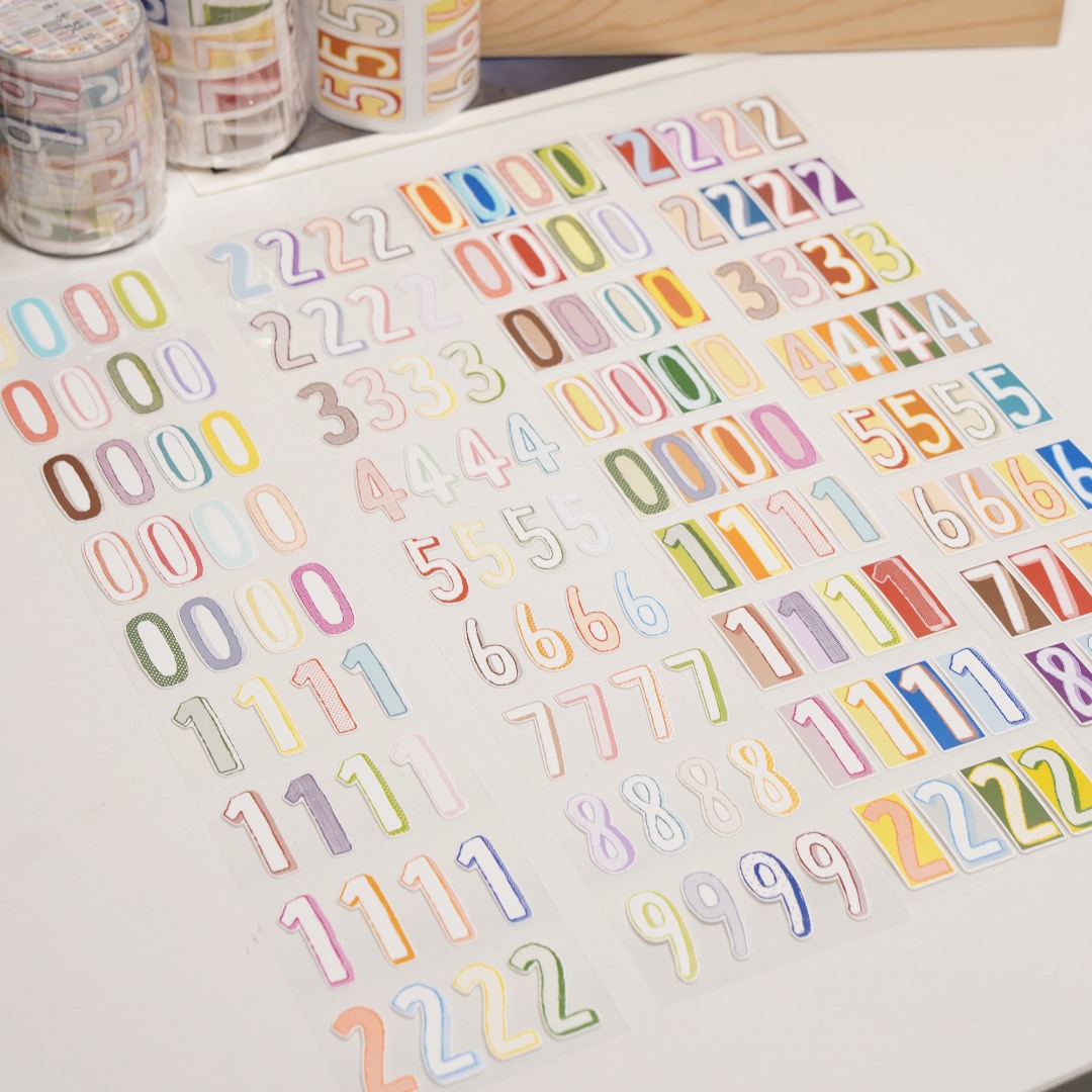 Wanle Studio Die-Cut Tape - Long Numbers Color