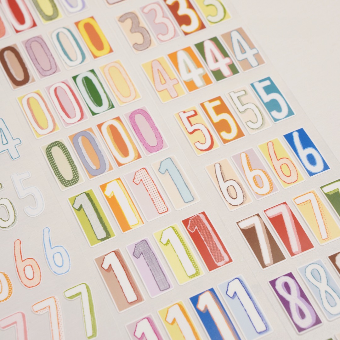 Wanle Studio Die-Cut Tape - Long Numbers Color