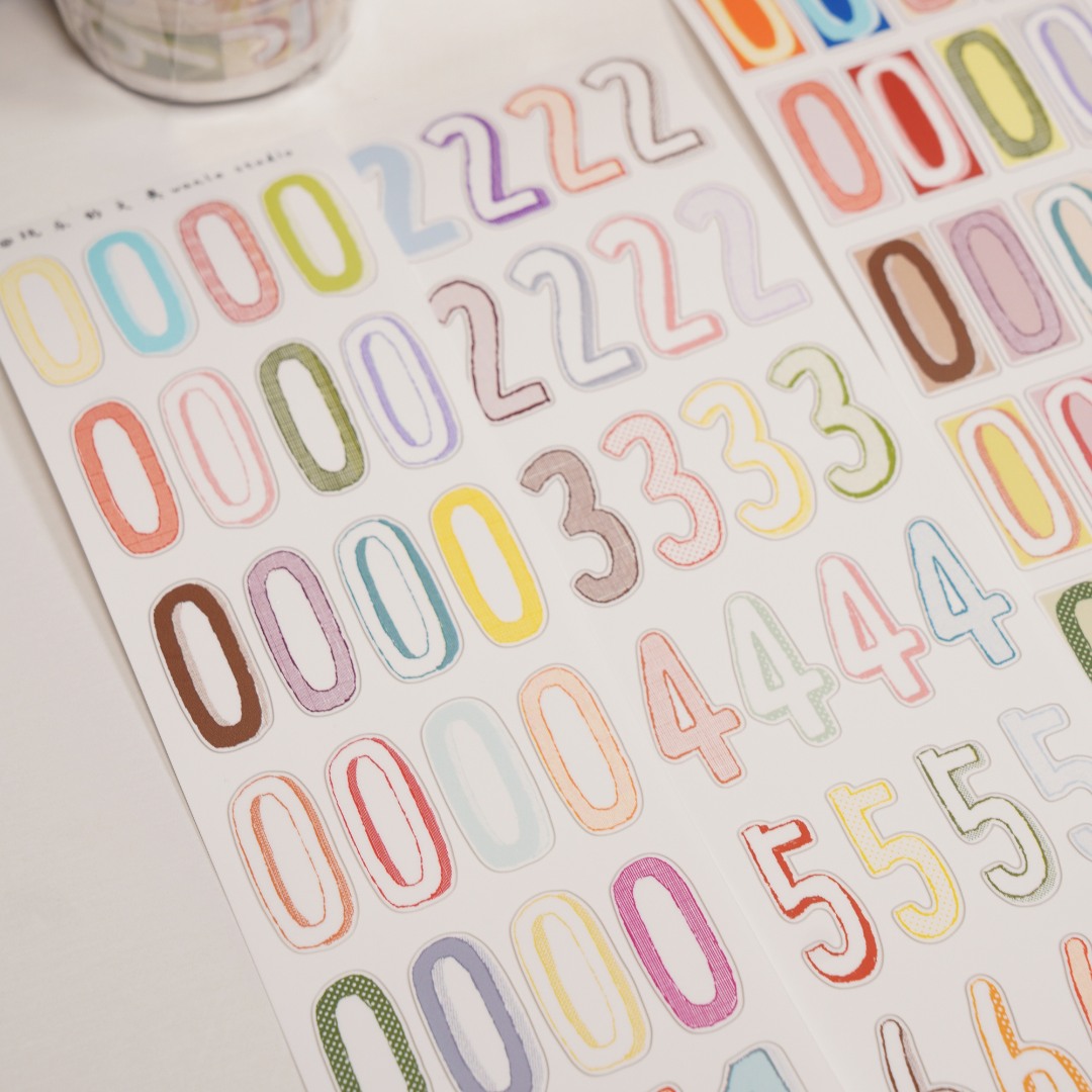Wanle Studio Die-Cut Tape - Long Numbers Color