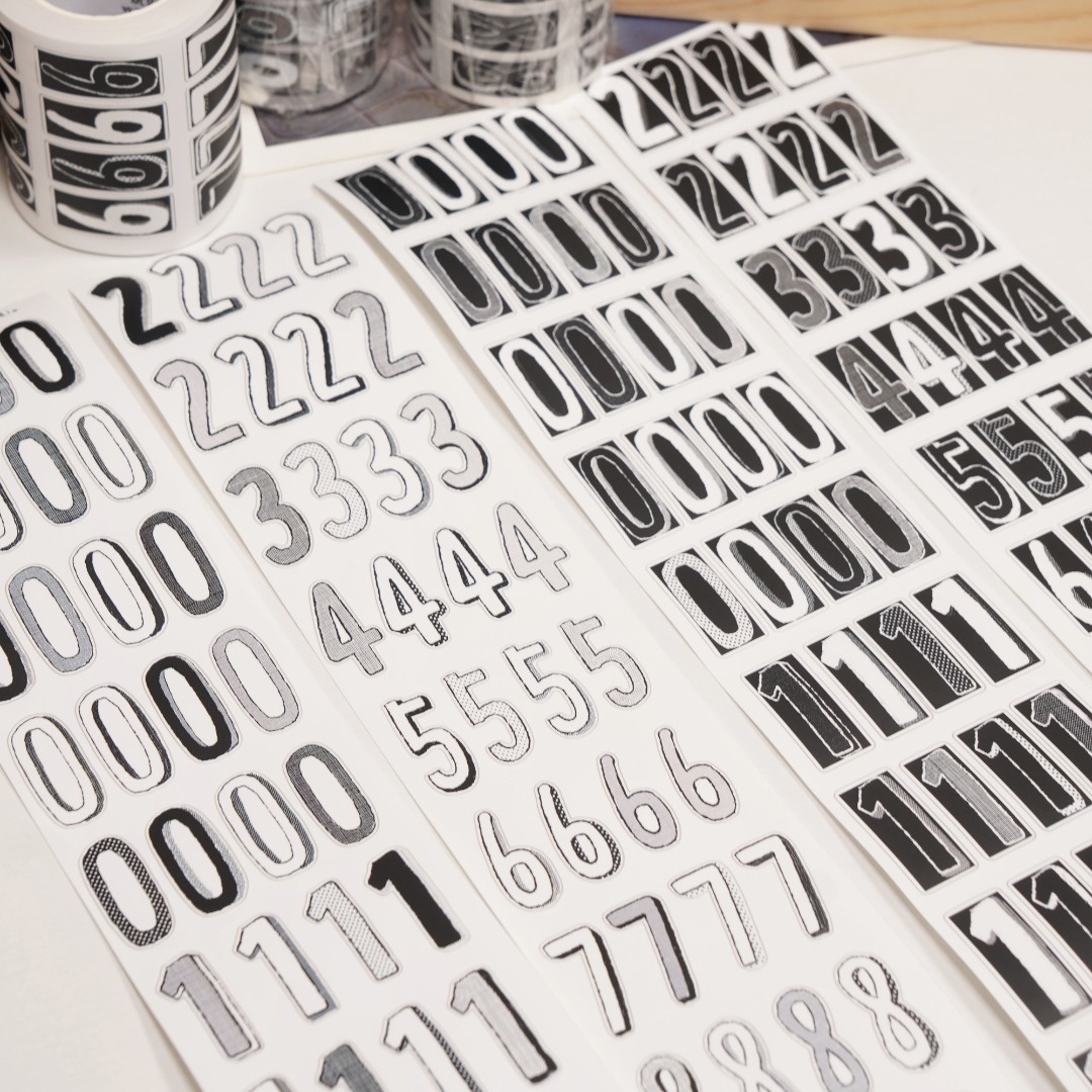 Wanle Studio Die-Cut Tape - Long Numbers Black And White