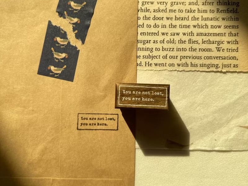 Pion Wooden Rubber Stamp Text - Not Lost