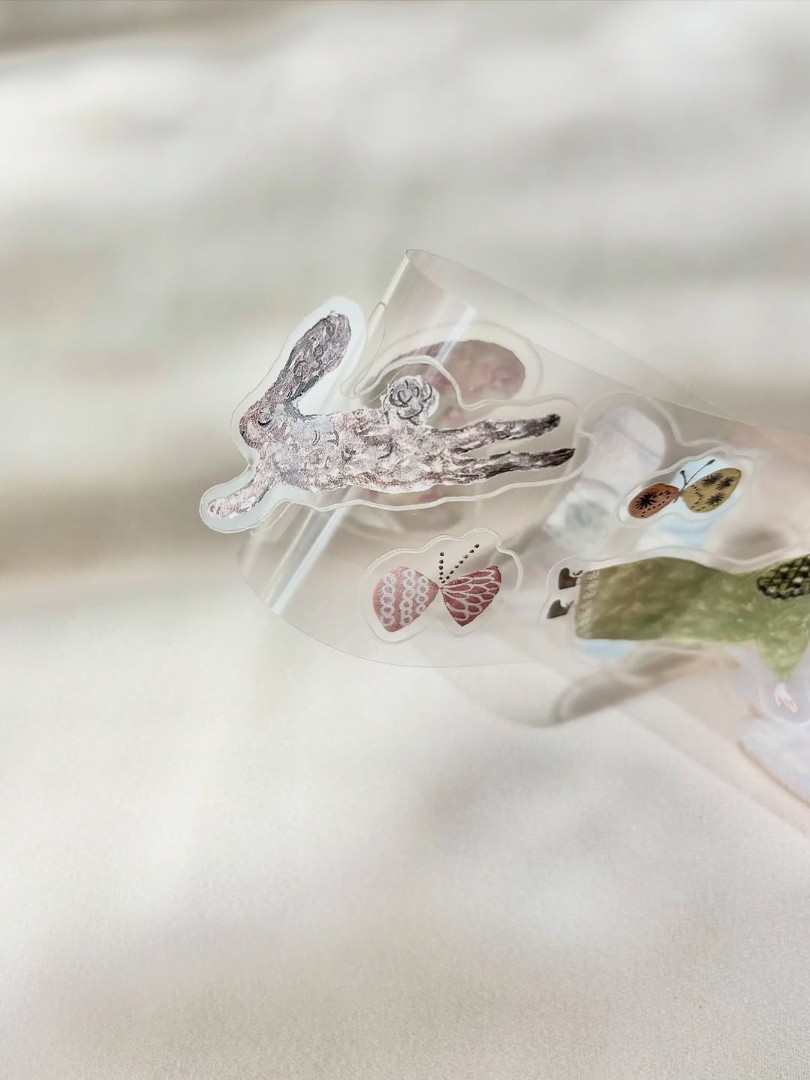 Pion Kiss-Cut Glossy PET Tape Mini Girl - Fabric