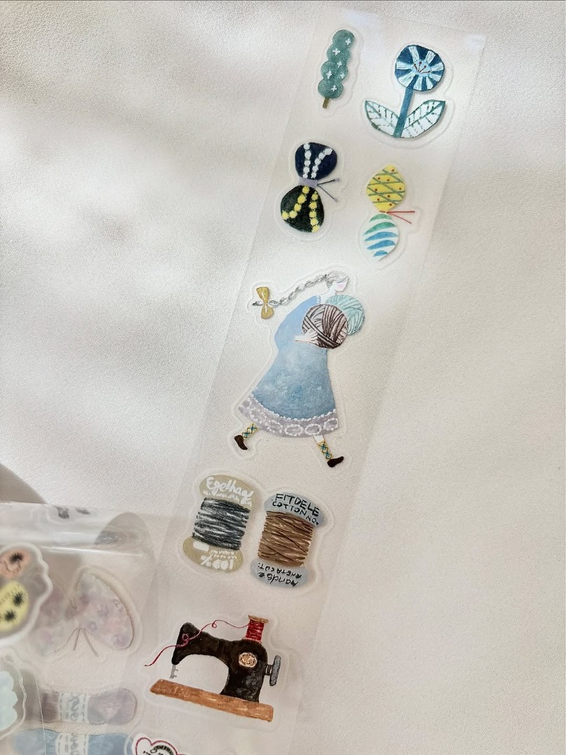 Pion Kiss-Cut Glossy PET Tape Mini Girl - Fabric