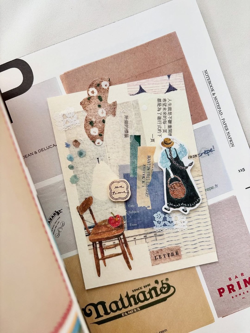 Pion Kiss-Cut Glossy PET Tape Mini Girl - Fabric