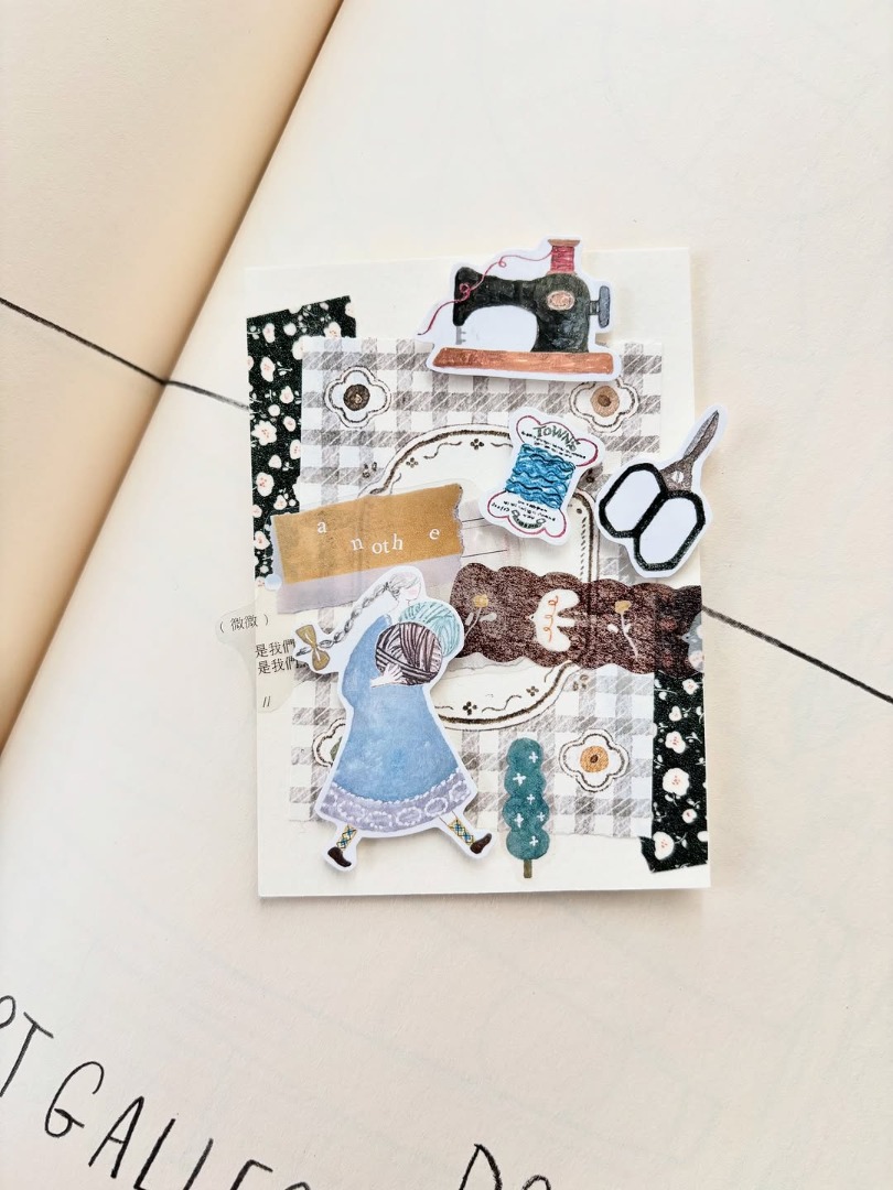 Pion Kiss-Cut Glossy PET Tape Mini Girl - Fabric