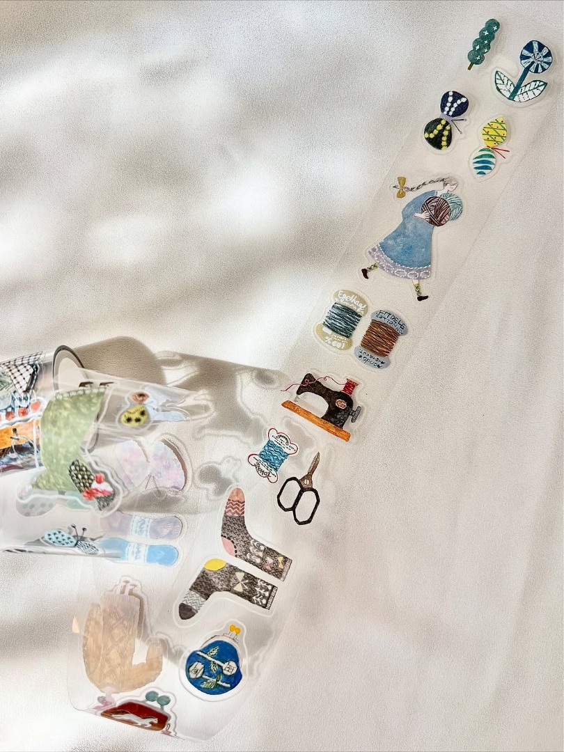 Pion Kiss-Cut Glossy PET Tape Mini Girl - Fabric