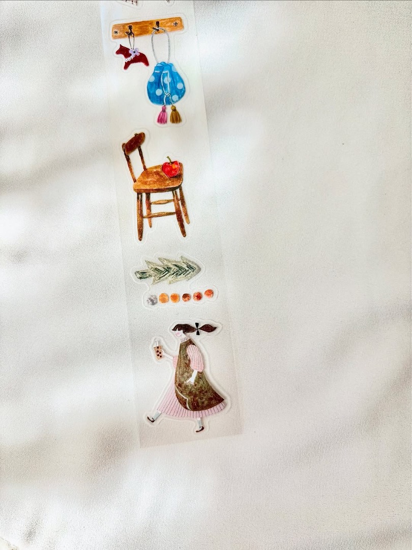 Pion Kiss-Cut Glossy PET Tape Mini Girl - Fabric