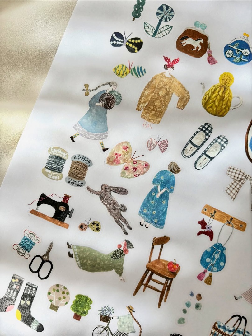 Pion Kiss-Cut Glossy PET Tape Mini Girl - Fabric