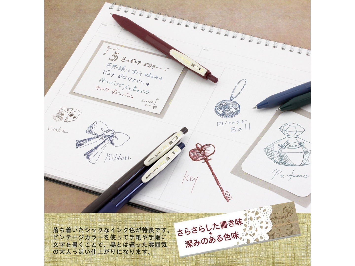 Sarasa Clip 0.5 Vintage Color 5 Color Set - No 1