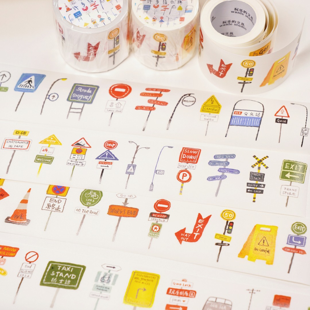 Wanle Studio Kiss-Cut Washi Tape - Many Signs