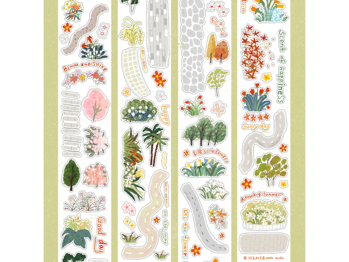 Wanle Studio Kiss-Cut Washi Tape - Roadside