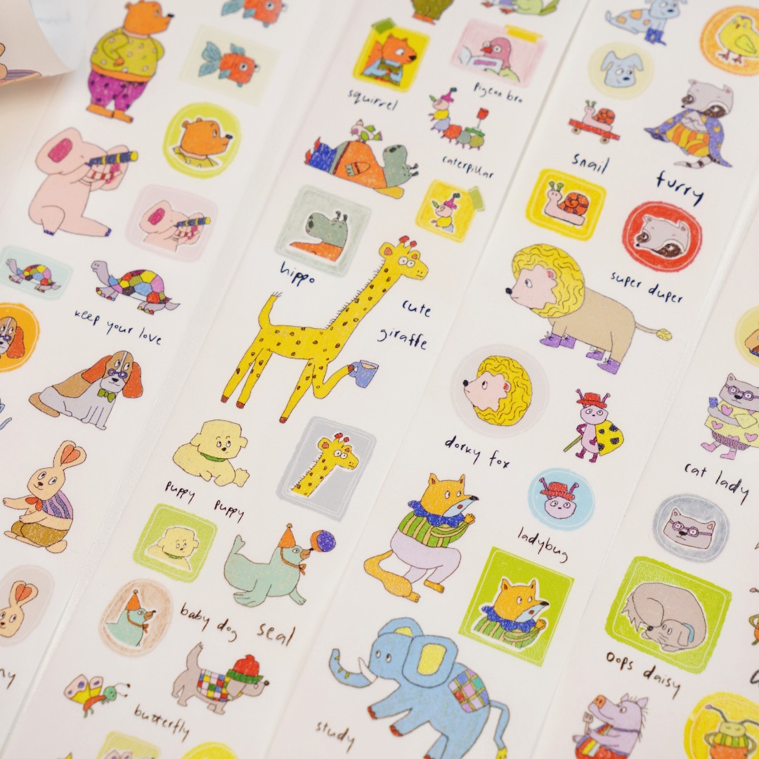 Wanle Studio Kiss-Cut Washi Tape - Weird Zoo