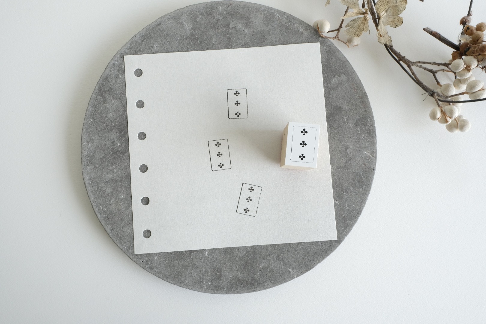 Yohaku Rubber Stamp S-111 - Clover 3