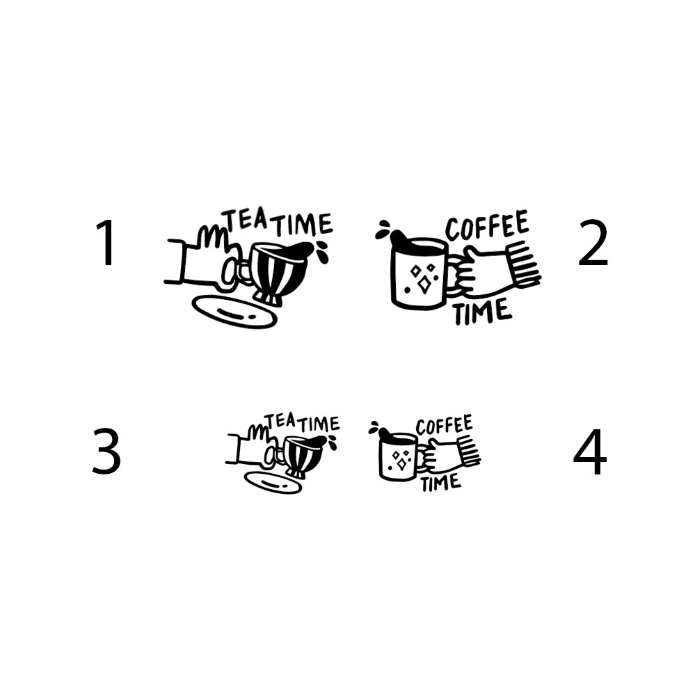 Kurukynki Wooden Rubber Stamp - Tea And Coffee Time