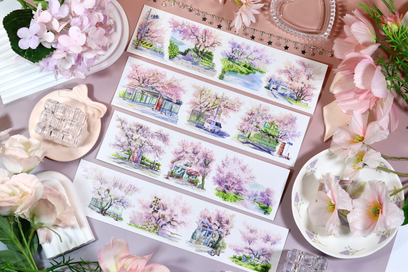 Tournesol Washi Tape Sample - Cherry Town at Dusk