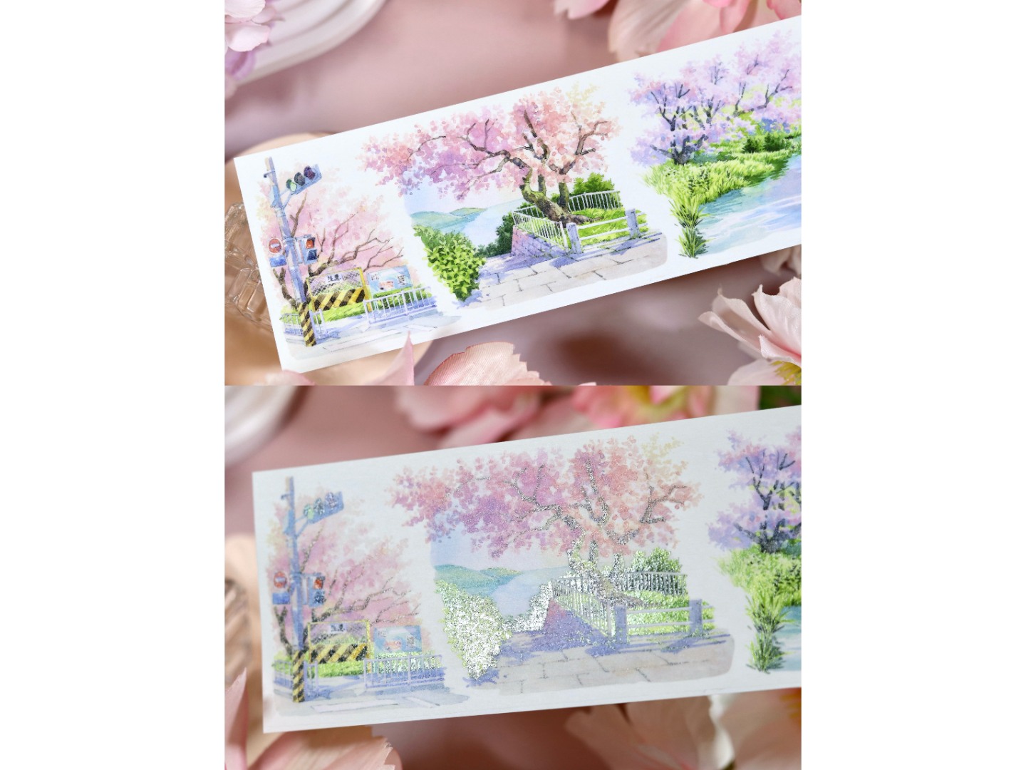 Tournesol Washi Tape Sample - Cherry Town at Dusk