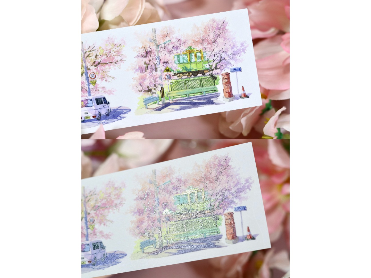 Tournesol Washi Tape Sample - Cherry Town at Dusk