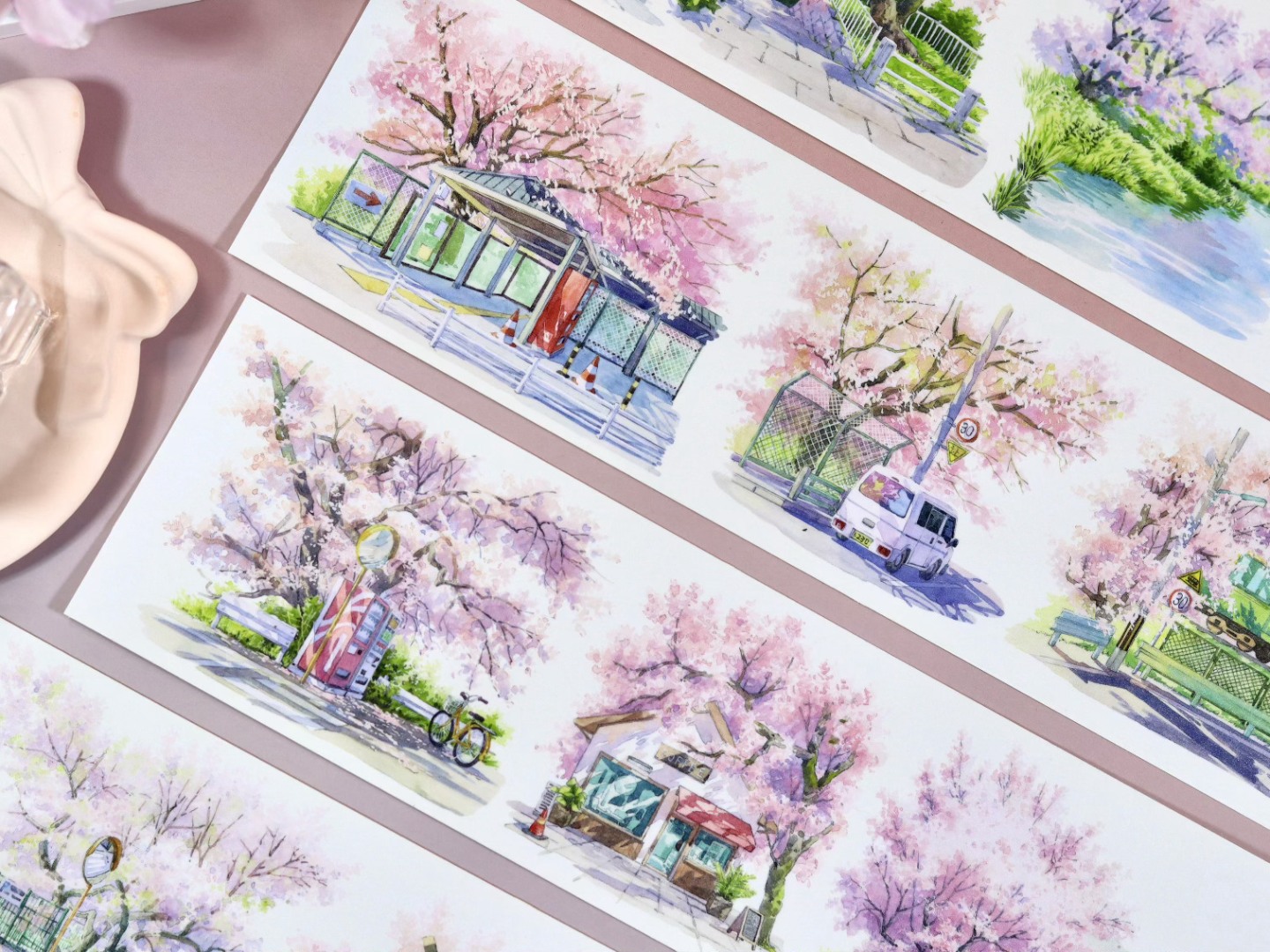 Tournesol Washi Tape Sample - Cherry Town at Dusk