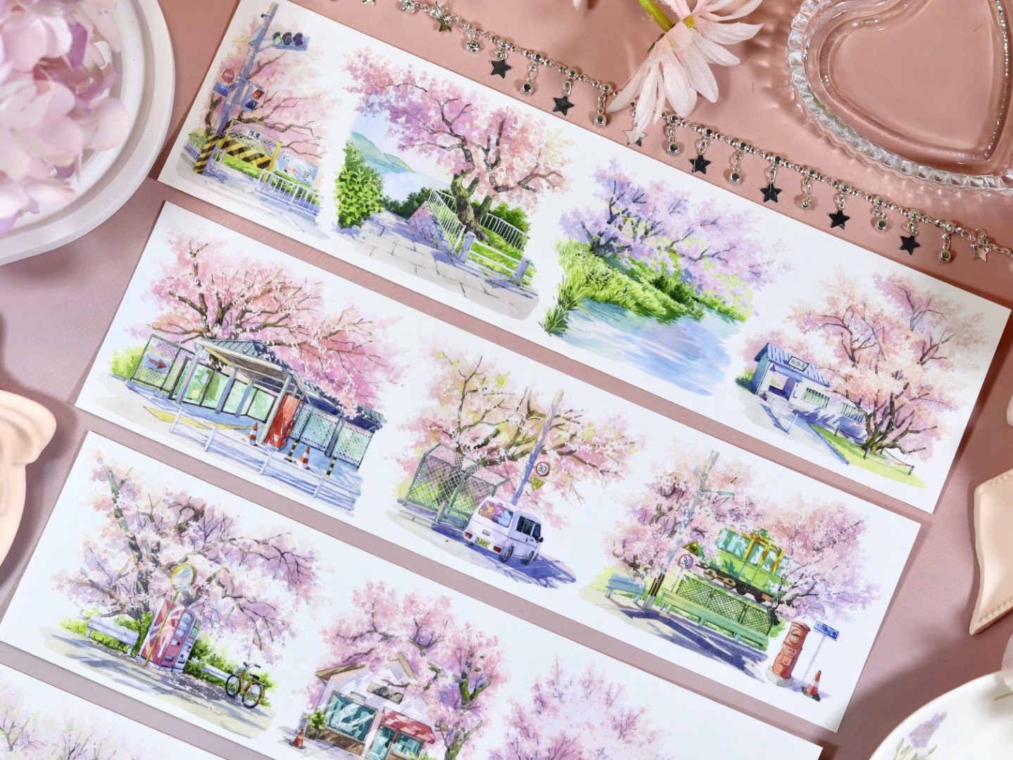 Tournesol Washi Tape Sample - Cherry Town at Dusk