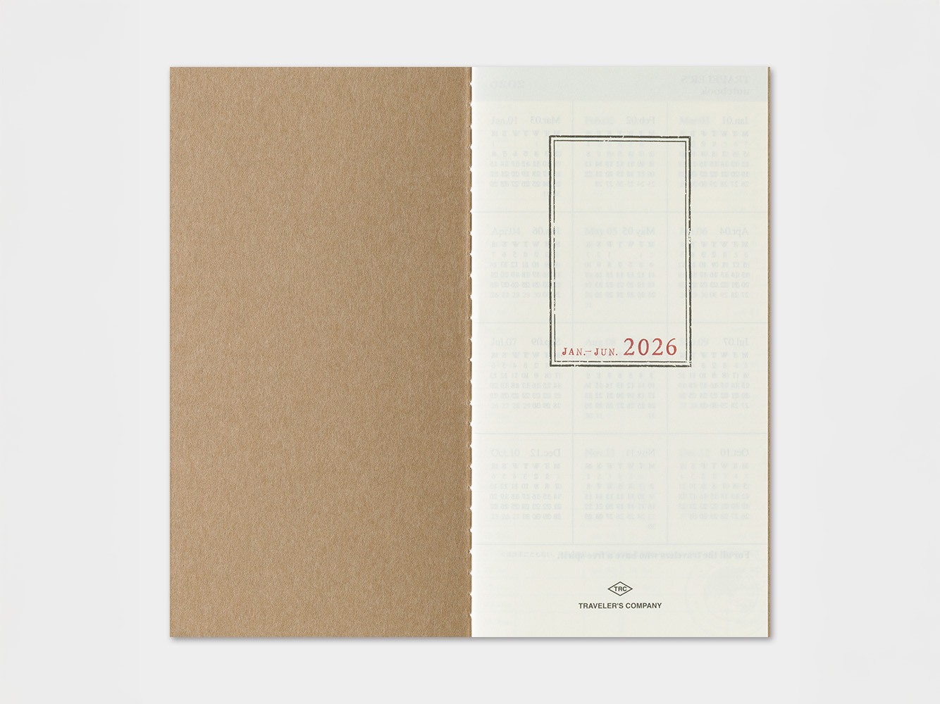 2026 Weekly + Memo Diary - Traveler's Notebook Refill Set (Regular Size)
