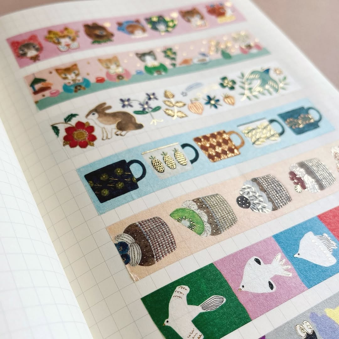 Cozyca x Midori Asano Foil-Stamped Masking Tape - Three O'Clock