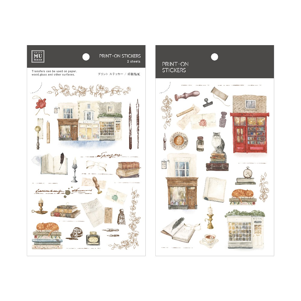 MU Print-On Transfer Stickers 260 - Bookshop & Letters