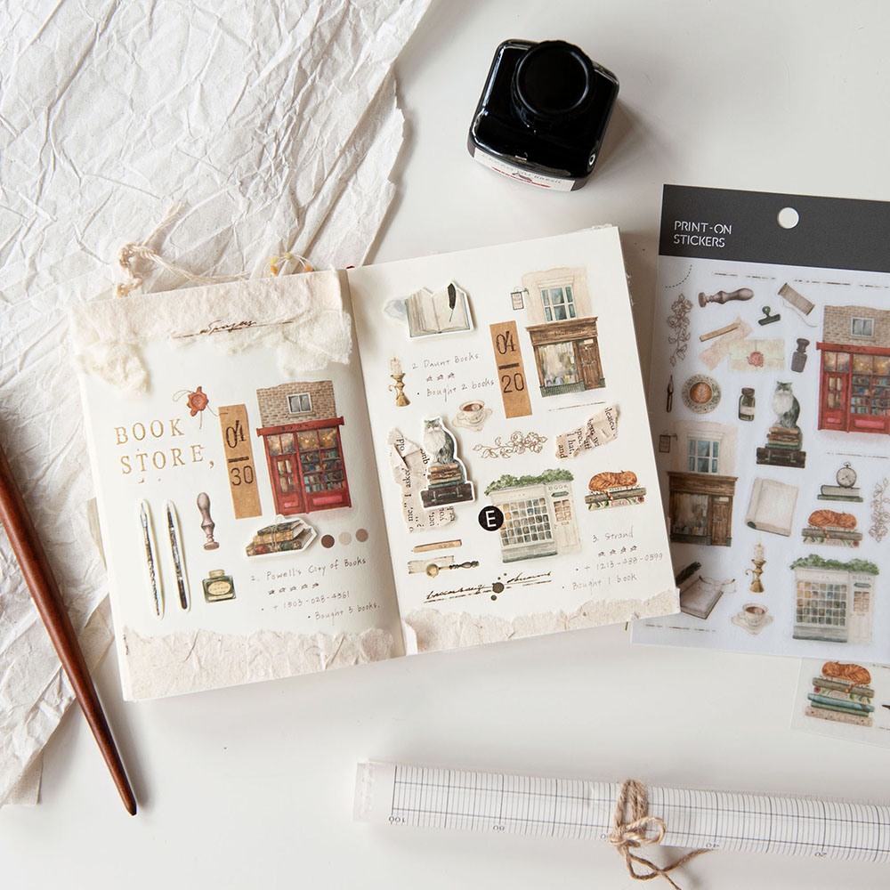 MU Print-On Transfer Stickers 260 - Bookshop & Letters