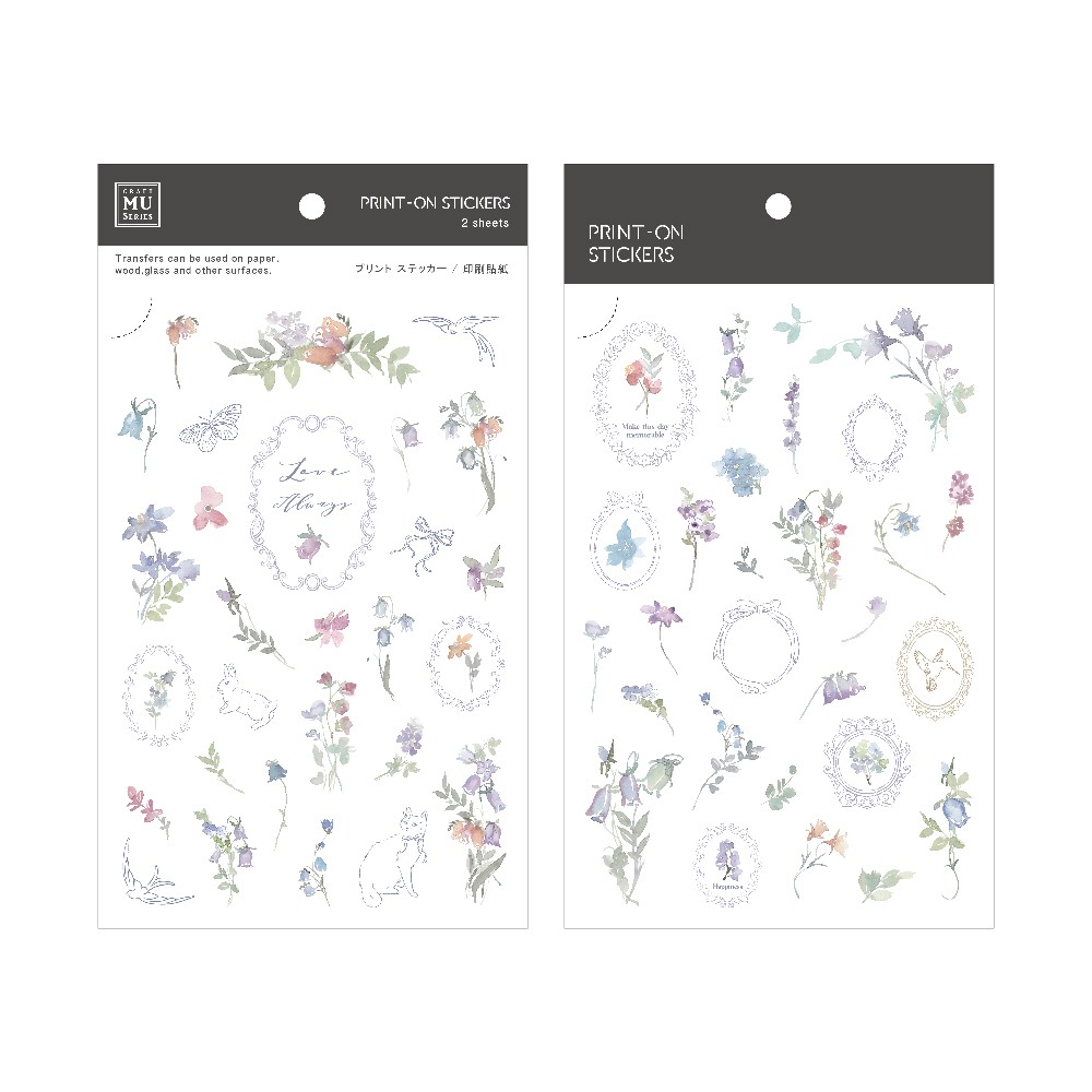 MU Print-On Transfer Stickers 261 - Floral Frames & Poetry
