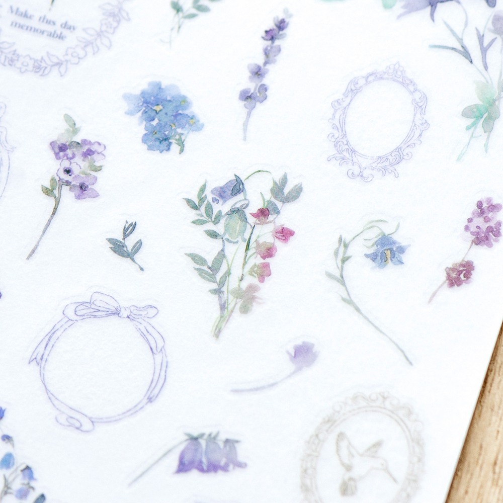 MU Print-On Transfer Stickers 261 - Floral Frames & Poetry