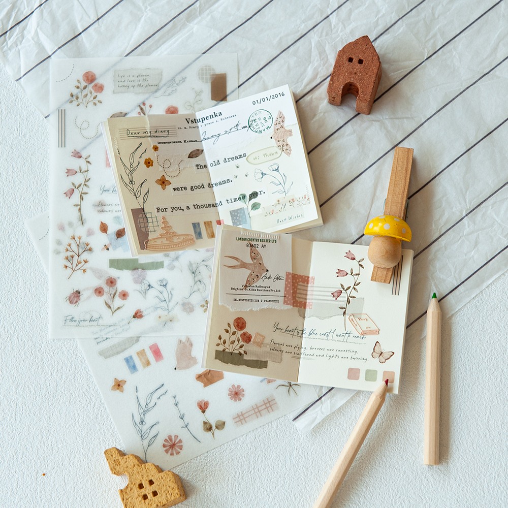 MU Print-On Transfer Stickers 270 - Romantic Flowers