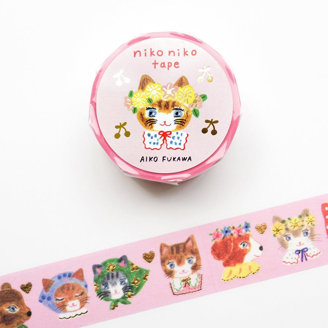 Cozyca x Aiko Fukawa Foil-Stamped Masking Tape - Niko Niko