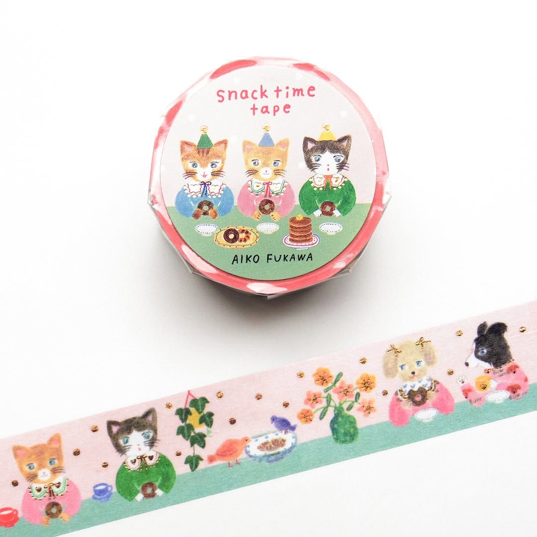 Cozyca x Aiko Fukawa Foil-Stamped Masking Tape - Snack Time
