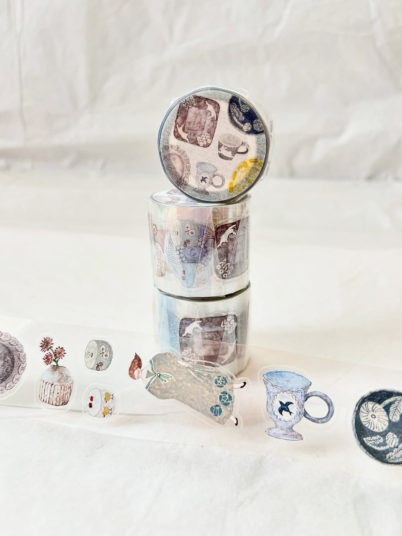 Pion Mini Girl Glossy PET Tape Kiss-Cut - Pottery